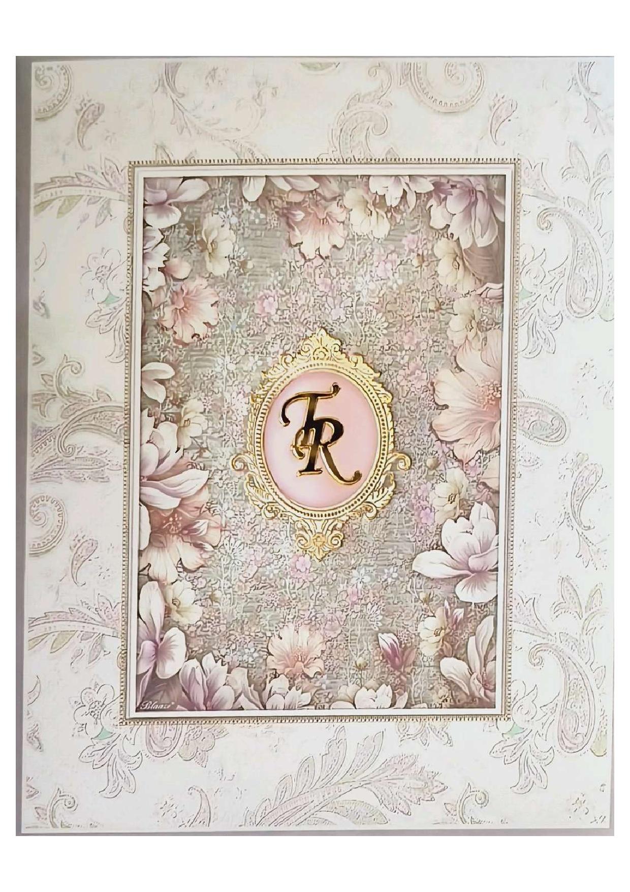 Embossed Royal TR Floral Medallion from Wedding Card